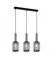 Modern suspension Antiola Satin nickel and smoked glass