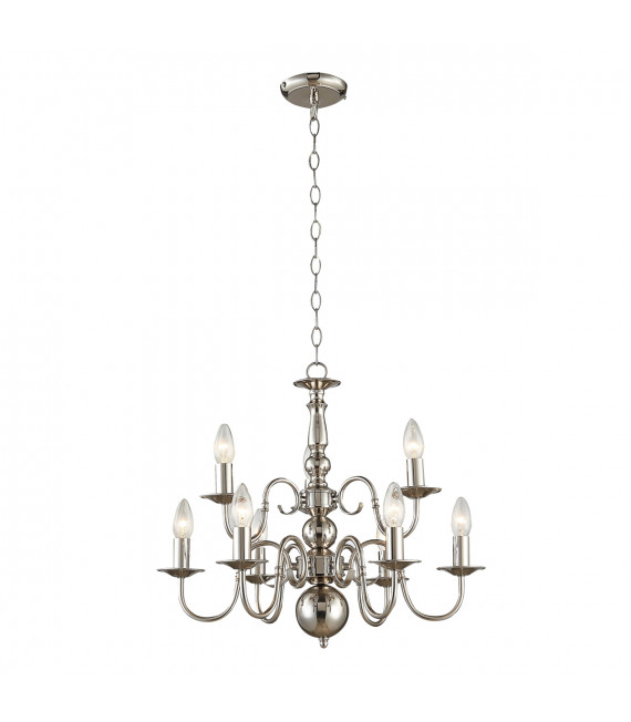 Lustre classique Marion Chrome 9 ampoules