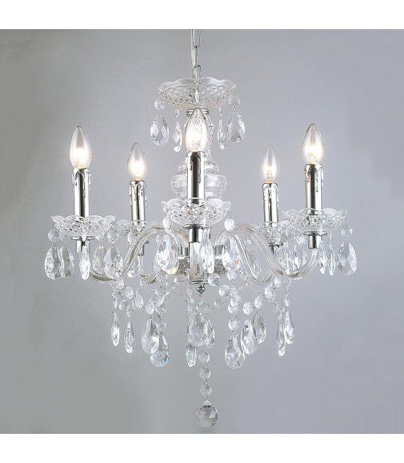 Lampadario in cristallo cromato Whiz