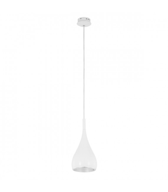 Lámpara colgante moderna Anon White Chrome, blanco