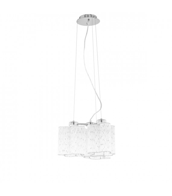 Suspension classique Antonio Chrome 3 ampoules en verre