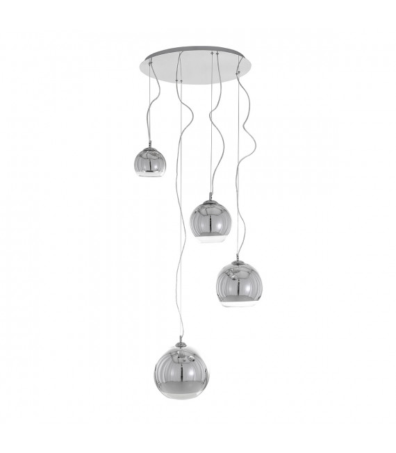 Laurent Chrome modern pendant light 4 bulbs