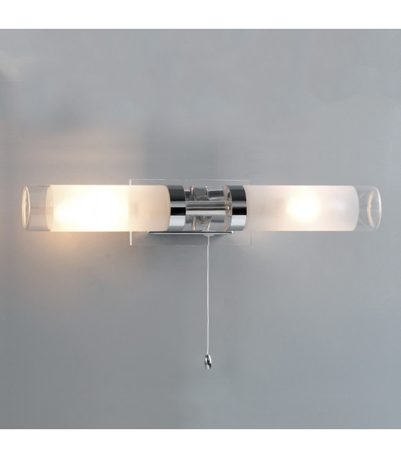 Hook Chrome 2-Light Modern Bathroom Wall Sconce