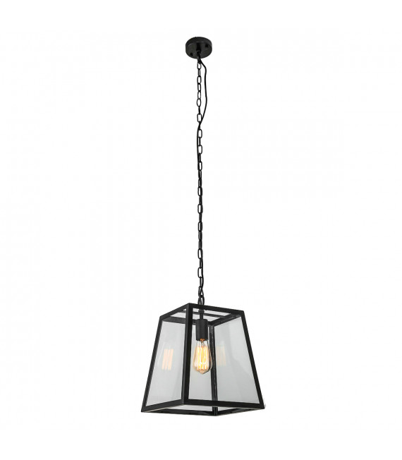 Lámpara colgante industrial y retro Laverno Negro mate
