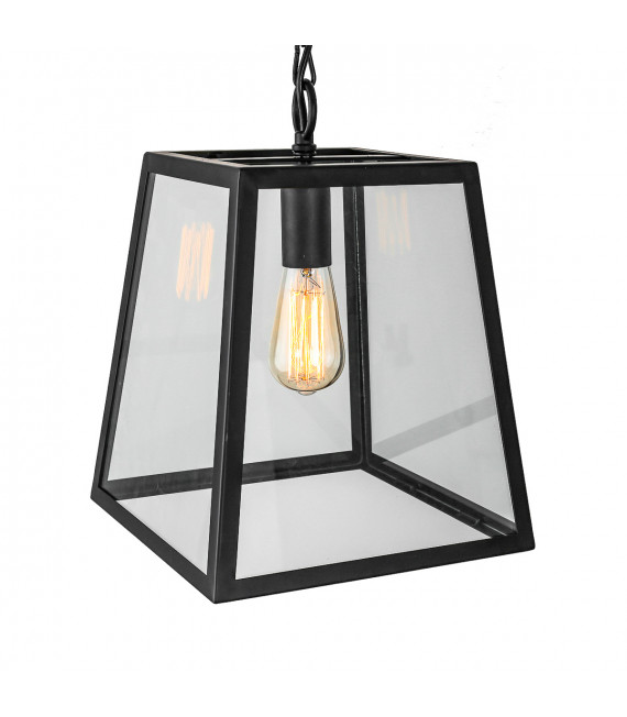 Lampada a sospensione industriale e retrò Laverno Nero opaco