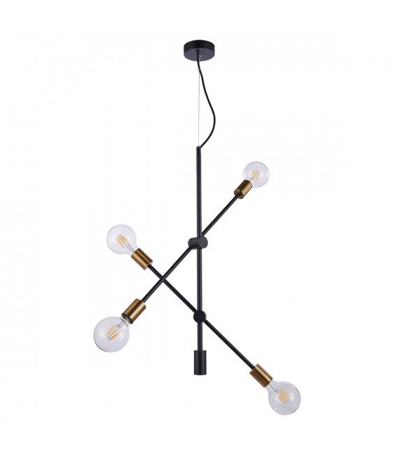 Industrie- und Retro-Pendelleuchte Edmond Matt schwarz, gold