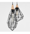 Suspension industrielle et rétro Maelle Noir 1 ampoule