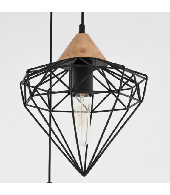 Lampada a sospensione industriale e retrò Maelle Black