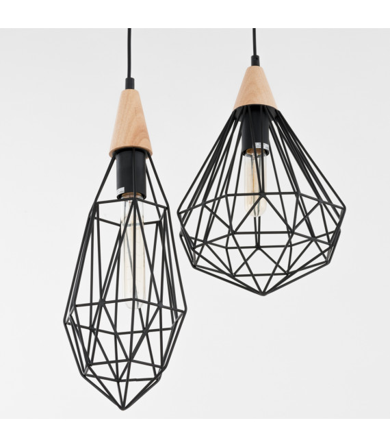 Industrial and retro pendant light Maelle Black 1 bulb