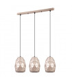 Suspension moderne Harley Champagne doré en acier 3 ampoules