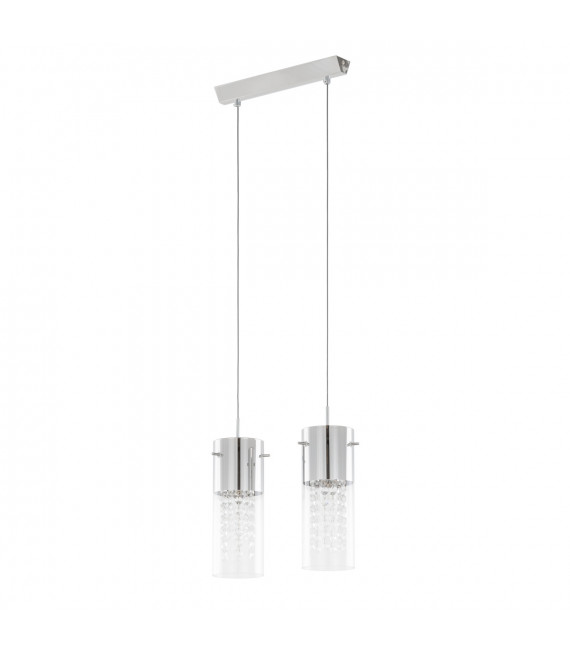 Suspension en cristal Marqu Chrome 2 ampoules
