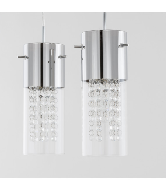 Suspension en cristal Marqu Chrome 2 ampoules