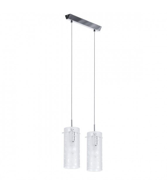 Suspension moderne Naolin Chrome, blanc 2 ampoules