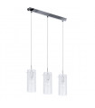Suspension moderne Naolin Chrome, blanc 3 ampoules
