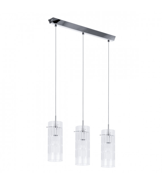 Suspension moderne Max Chrome en verre et métal