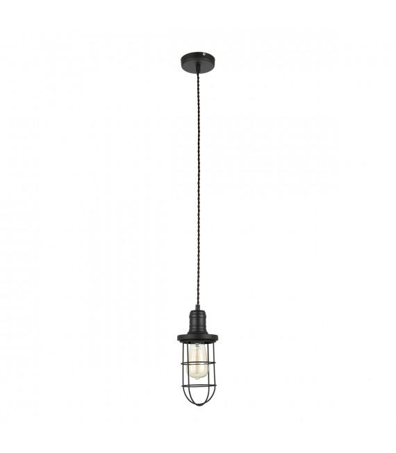 Industrial and retro pendant lamp Synthia Black in metal
