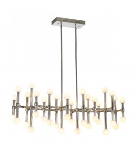 Suspension moderne Giovanna Nickel satiné, acier et aluminium
