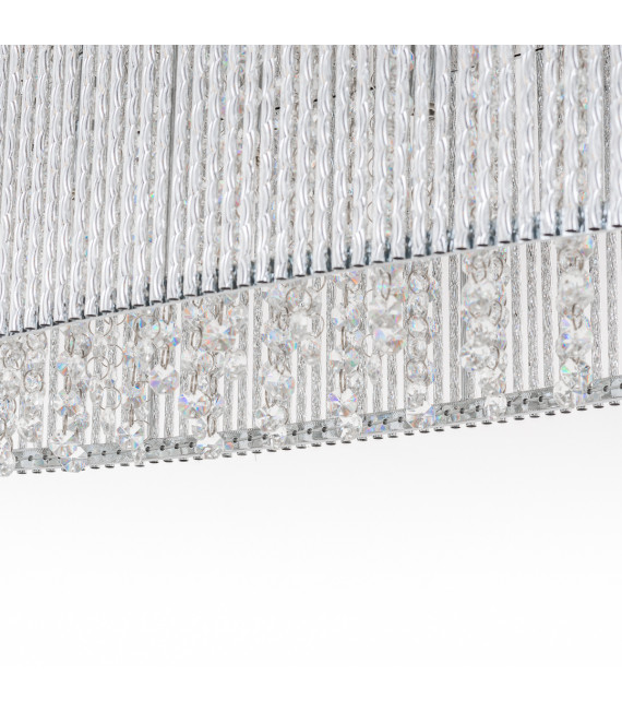 Suspension en cristal Anabella argent en verre