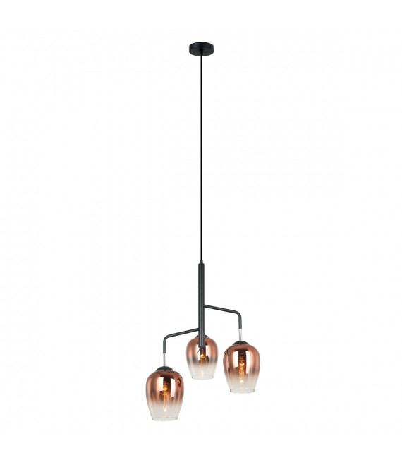 Lampada a sospensione moderna Lesla Chrome, nera