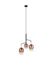 Suspension moderne Lesla Chrome, noir