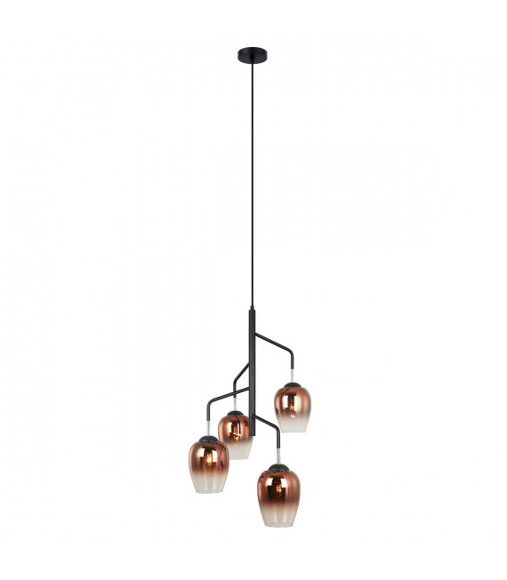 Lampada a sospensione moderna Lesla Chrome, nera