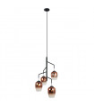 Modern hanging lamp Lesla Chrome, black, copper lampshade