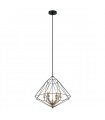 Industrial and retro pendant lamp Maresmo Black, gold in steel