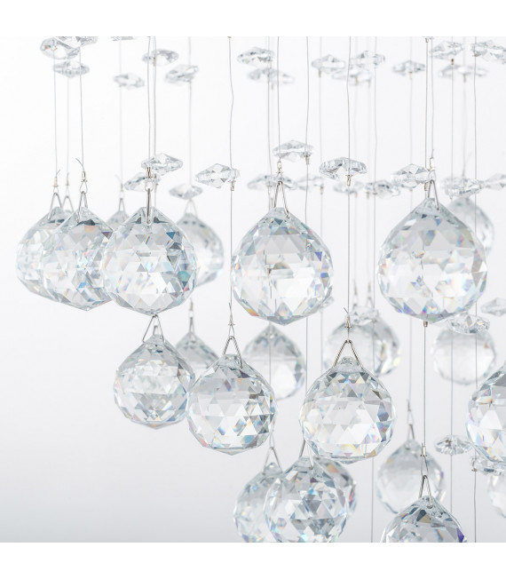 Blast Chrome Kristall Pendelleuchte