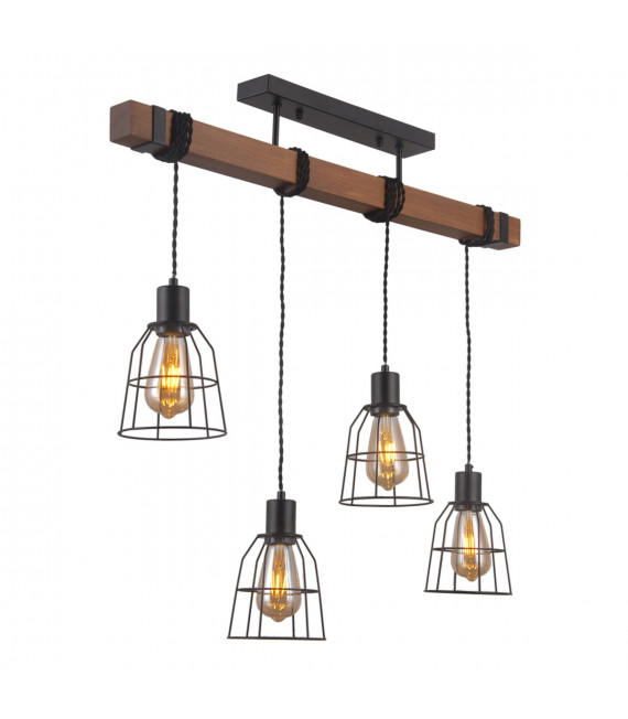 Lampada a sospensione industriale e retrò Reda Nero opaco