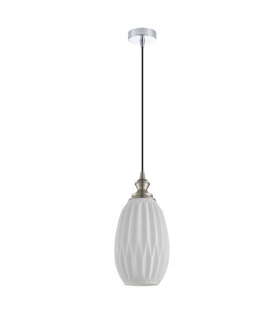 Suspension design Rodez Nickel satiné et transparent