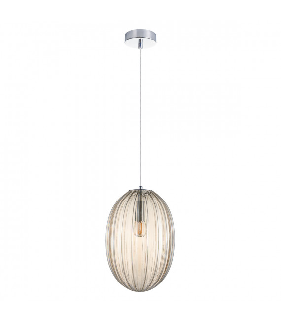 Modern pendant lamp Parlo Chrome and cognac