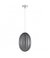Suspension moderne Parlo Chrome et gris fumé