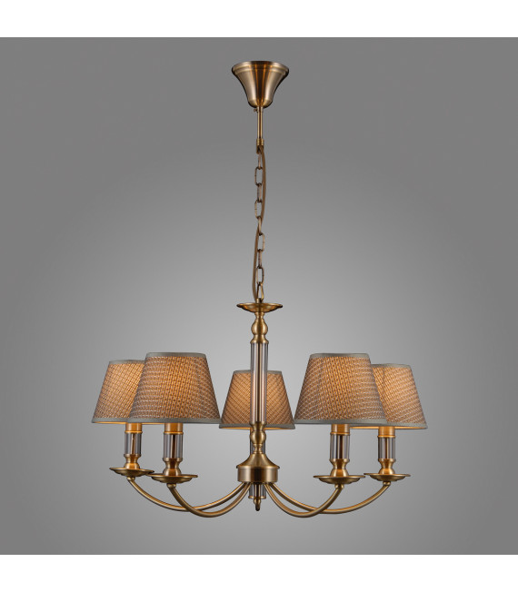 Suspension classique Zanobi Bronze antique, abat jour gris