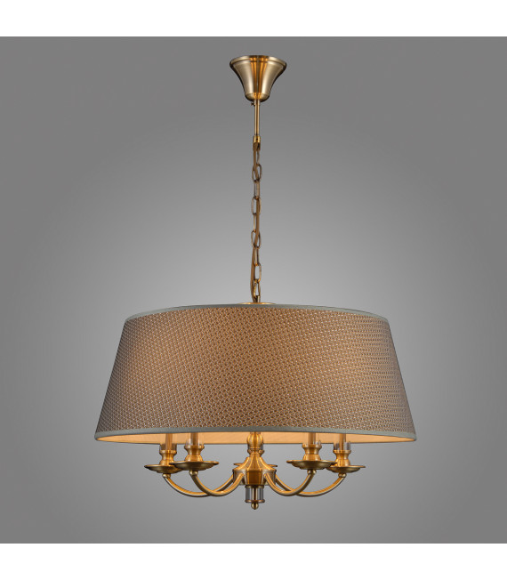 Classic pendant Zanobi Antique bronze, glass and fabric