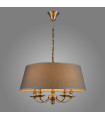 Classic pendant Zanobi Antique bronze, glass and fabric