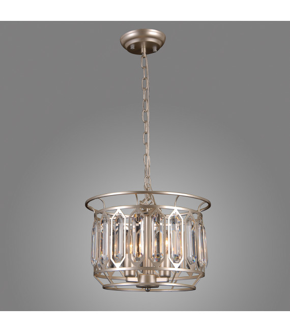 Suspension en cristal Priscilla Champagne argent