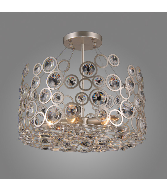 Lámpara colgante de cristal Champagne Nardo plata