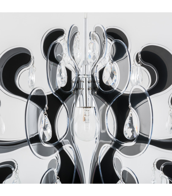 Emporio Crystal, lámpara de suspensión Negro