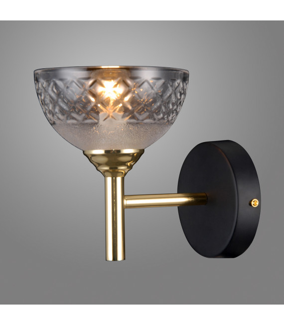 Industrial and retro wall lamp Tomasso Matt black, gold