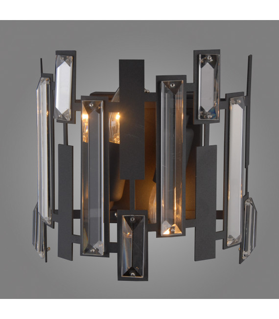 Aplique de cristal Lukas Negro, satinado