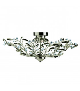 Lampada da soffitto Lima, ottone antico e vetro