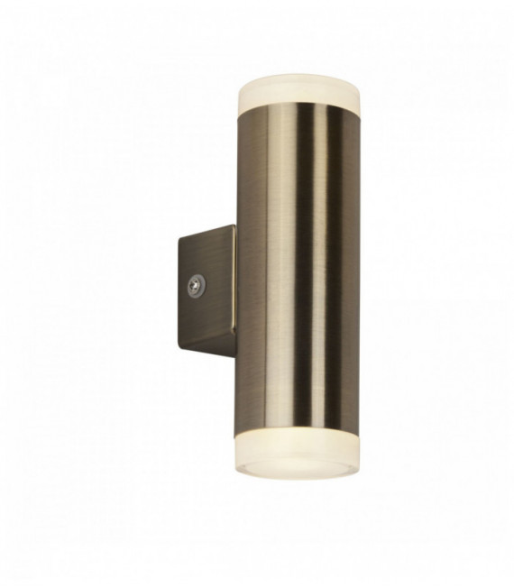 Outdoor wall light 2 bulbs and antique brass led porch