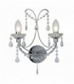 Fall 2-Light Chrome Bathroom Wall Sconce with Crystal Glass
