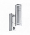 Outdoor led wall light and porch gu10 led 2 bulbs frosted glass in stainless steel
