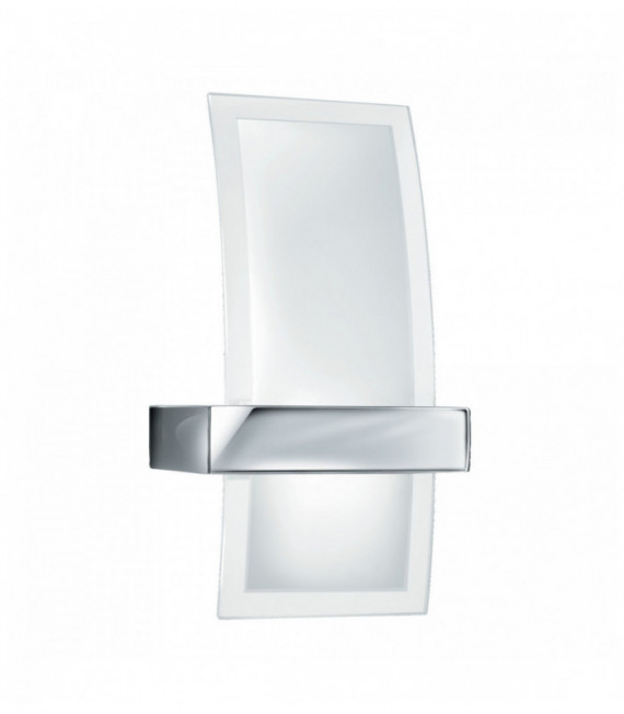 Curved led wall light transparent / chrome frosted glass