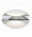 Applique murale led ovale chrome / sable blanc