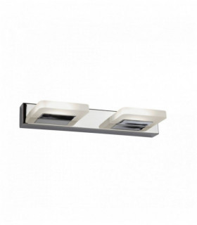Led wall light 2 bulbs chrome / frosted glass