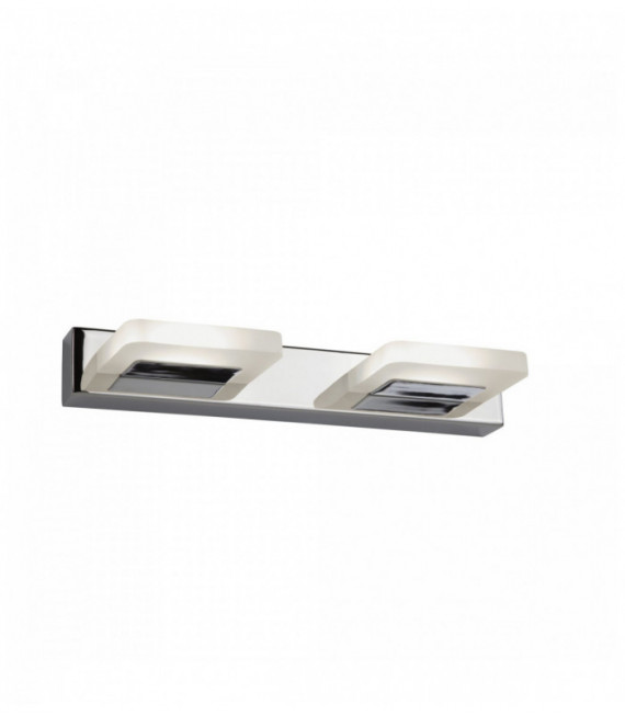 Led wall light 2 bulbs chrome / frosted glass