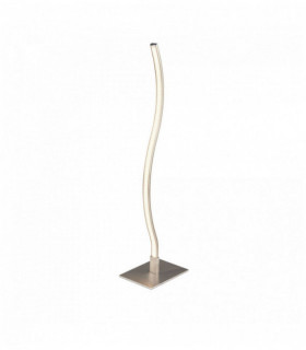 Lampe de table wave à del argent satiné wave-base carrée