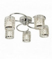 Plafonnier royal 5 ampoules chrome avec verre en cristal